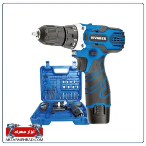 دریل شارژی 12 ولت با لوازم ویوارکس مدل VR12V-2A دو باتری