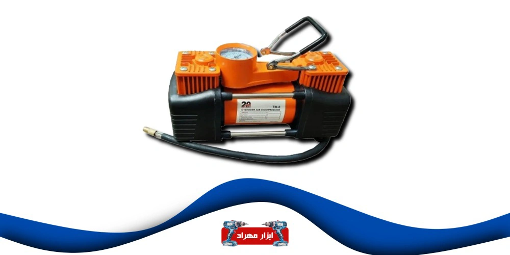 پمپ باد فندکی خودرو با شلنگ و نمایشگر فشار